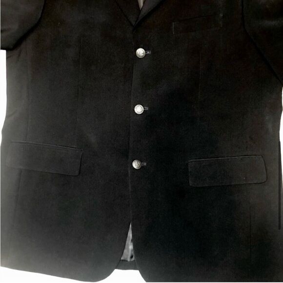 Fazzisport Three Button Suit Jacket in Black Men’s 44R - Picture 4 of 12